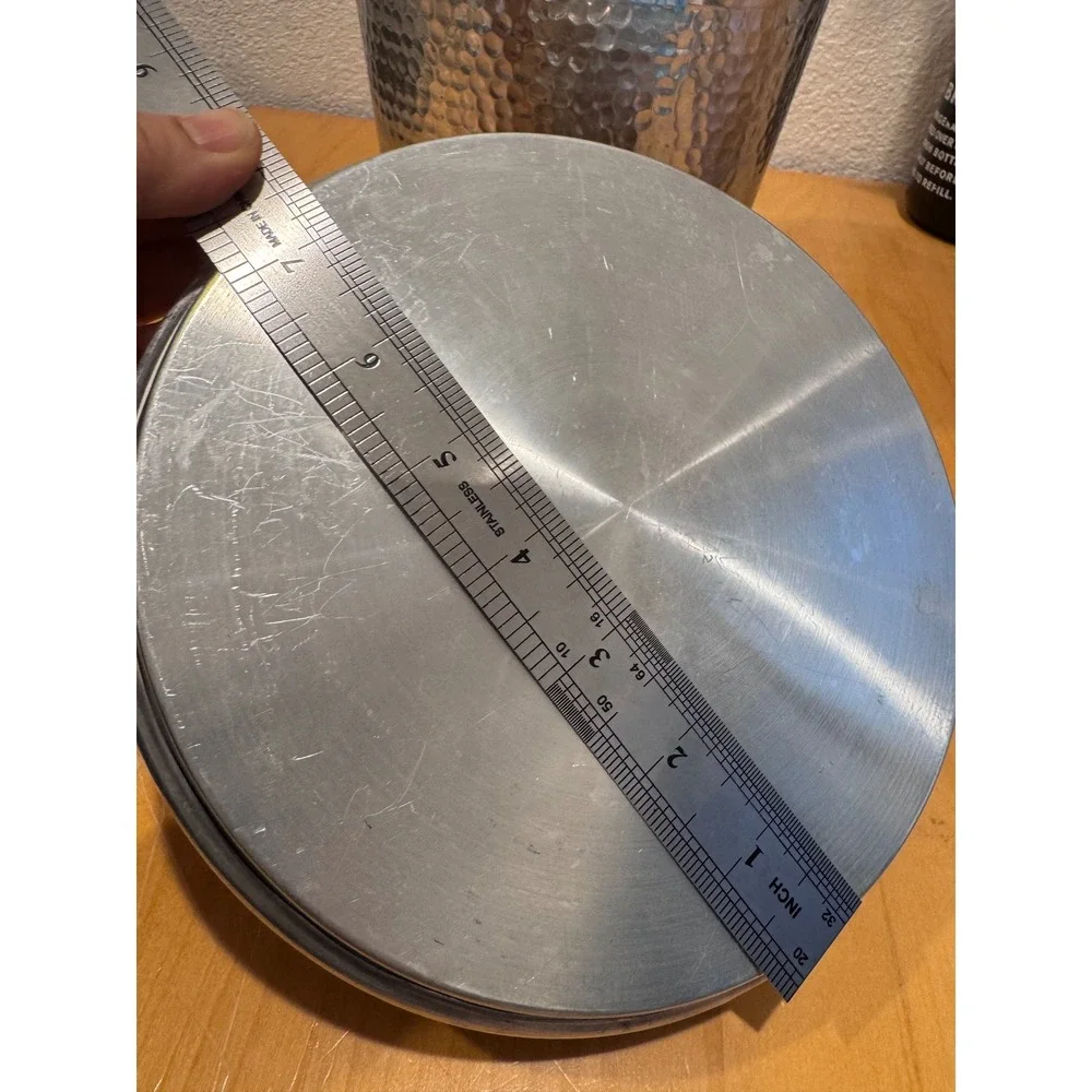 Vintage Hammered Aluminum Ice Bucket w Lid Made in Italy‎ Missing Handle MCM